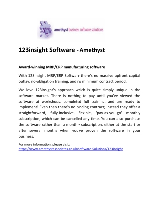 123insight Software - Amethyst