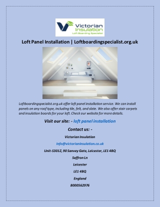 Loft Panel Installation | Loftboardingspecialist.org.uk