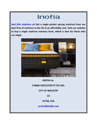 Best Firm Mattress in Uk  Inofia.co.uk