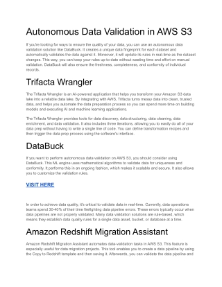 Autonomous Data Validation in AWS S3 (8)