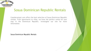 Sosua Dominican Republic Rentals