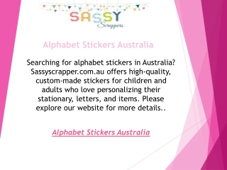 Alphabet Stickers Australia  sassyscrapper.com.au