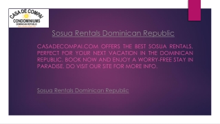 Sosua Rentals Dominican Republic Casadecompai.com