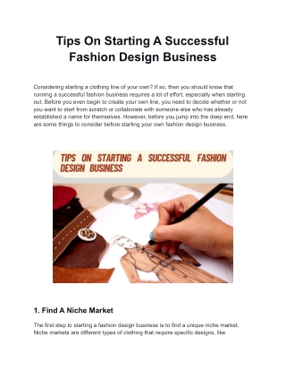 Starting A Successful Fashion Design Business