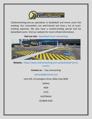 Basketball Court Linemarking  Citylinemarking.com.au