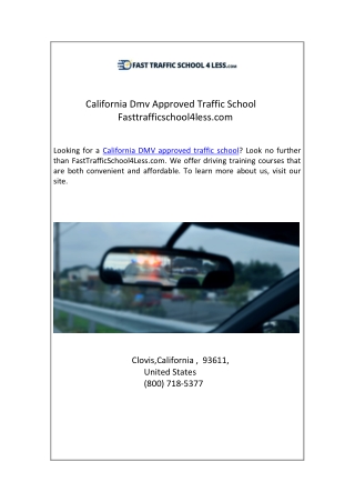 California Dmv Approved Traffic School  Fasttrafficschool4less