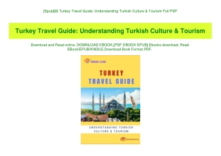 [Epub]$$ Turkey Travel Guide Understanding Turkish Culture & Tourism Full PDF