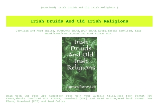 (Download) Irish Druids And Old Irish Religions (E.B.O.O.K. DOWNLOAD^