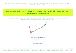 PDF [Download] Recession-Proof How to Survive and Thrive in an Economic Downturn PDF - KINDLE - EPUB - MOBI