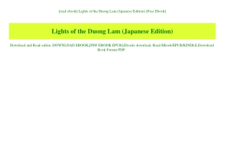 [read ebook] Lights of the Duong Lam (Japanese Edition) [Free Ebook]