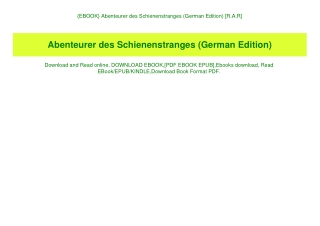 {EBOOK} Abenteurer des Schienenstranges (German Edition) [R.A.R]