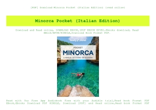 [PDF] Download Minorca Pocket (Italian Edition) {read online}