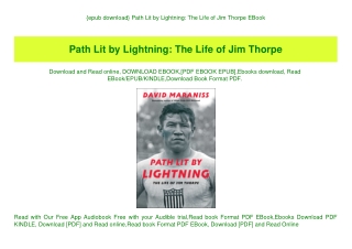 {epub download} Path Lit by Lightning The Life of Jim Thorpe EBook