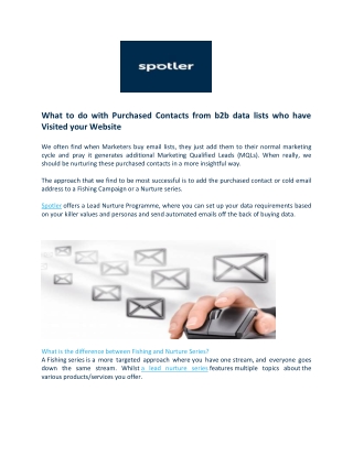 What to do with Purchased Contacts from b2b data lists who have Visited your Website - Spotler UK