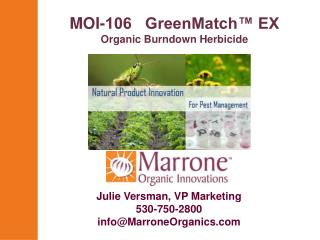 MOI-106 GreenMatch™ EX Organic Burndown Herbicide