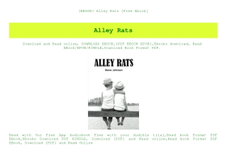 (EBOOK Alley Rats [Free Ebook]