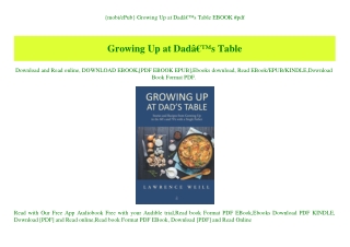 {mobiePub} Growing Up at DadÃ¢Â€Â™s Table EBOOK #pdf