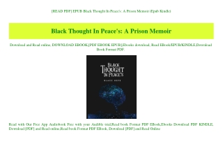 [READ PDF] EPUB Black Thought In Peace's A Prison Memoir (Epub Kindle)