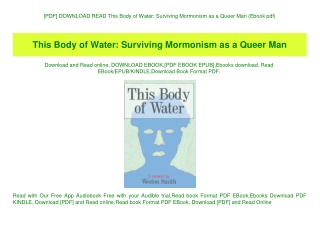 [PDF] DOWNLOAD READ This Body of Water Surviving Mormonism as a Queer Man (Ebook pdf)