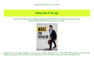 {mobiePub} Wake the Fck up! PDF