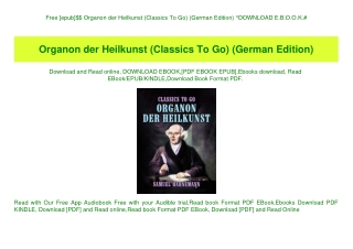 Free [epub]$$ Organon der Heilkunst (Classics To Go) (German Edition) ^DOWNLOAD E.B.O.O.K.#