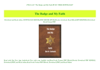 #^R.E.A.D.^ The Badge and My Faith #P.D.F. FREE DOWNLOAD^
