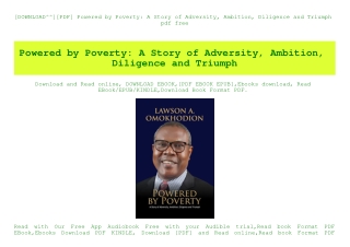 [DOWNLOAD^^][PDF] Powered by Poverty A Story of Adversity  Ambition  Diligence and Triumph pdf free