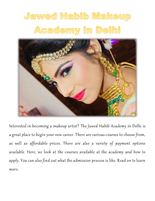 Jawed Habib Makeup Academy in Delhi
