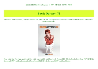 READ [EBOOK] Bowie Odyssey 72 PDF - KINDLE - EPUB - MOBI
