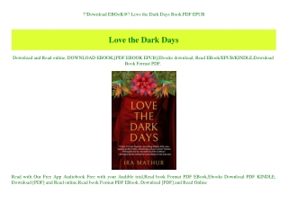Download EBOoK@ Love the Dark Days Book PDF EPUB