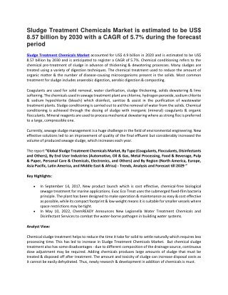 Sludge Treatment Chemicals Market