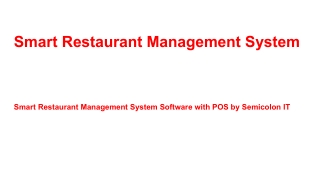 Smart Restaurant Management System Software with POS by Semicolon IT