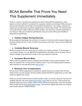 BCAA Benefits That Prove You Need This Supplement Immediately
