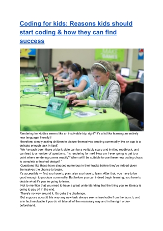 Coding for kids_ Reasons kids should start coding & how they can find success