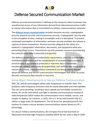 Defense Secured Communication Market