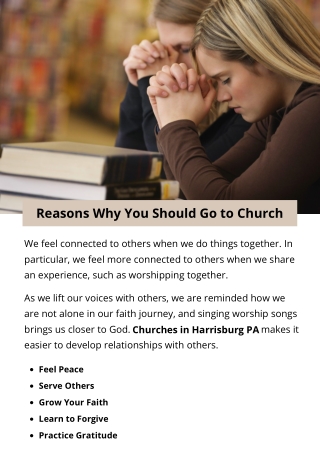 Reasons Why You Should Go to Church