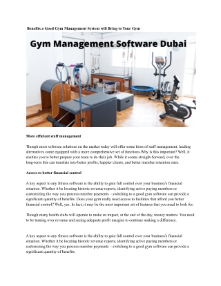 Gym Management Software Dubai