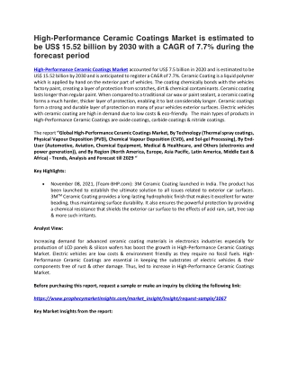 High-Performance Ceramic Coatings Market