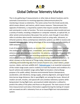 Global Defense Telemetry Market