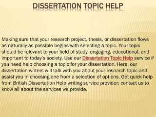 Dissertation topic help