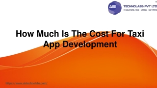 How Much Is The Cost For Taxi App Development