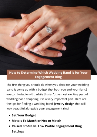 How to Determine Which Wedding Band is for Your Engagement Ring