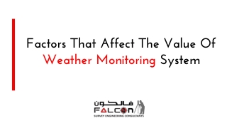 Factors That Affect The Value Of Weather Monitoring System