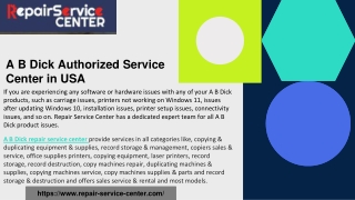 A B Dick Repair Service Center in United States