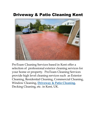 Driveway & Patio Cleaning Kent