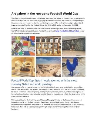 Art galore in the run-up to Football World Cup