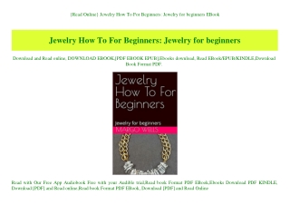 {Read Online} Jewelry How To For Beginners Jewelry for beginners EBook