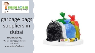 garbage bags suppliers in dubai