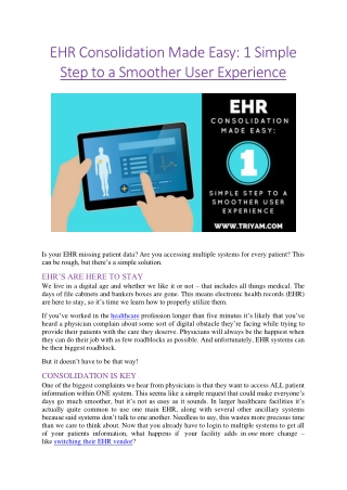 EHR Consolidation Made Easy