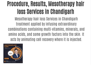 Procedure, Results, Mesotherapy hair loss Services in Chandigarh